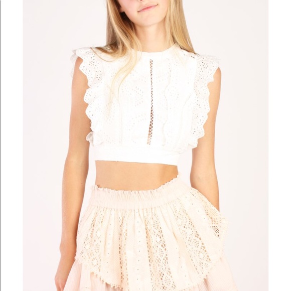 Astro Connie crop top white eyelet NWT - Picture 2 of 7